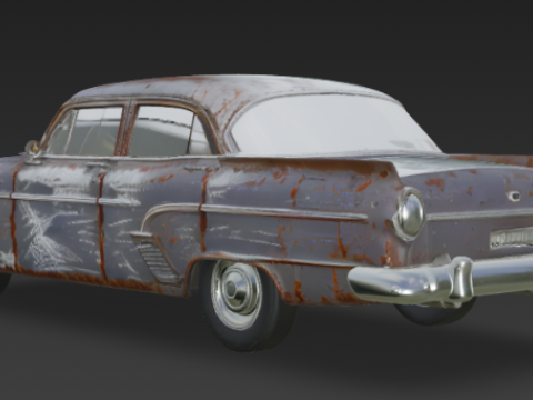 Vintage Old Rusty Car 3D Модель
