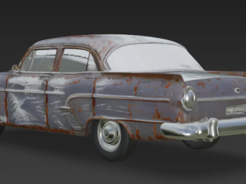 Vintage Old Rusty Car 3D Model