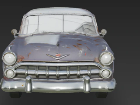 Vintage Old Rusty Car 3D Model