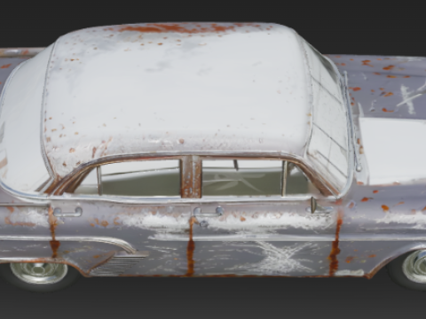 Vintage Old Rusty Car 3D Модель
