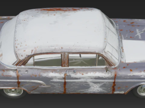 Vintage Old Rusty Car 3D Model