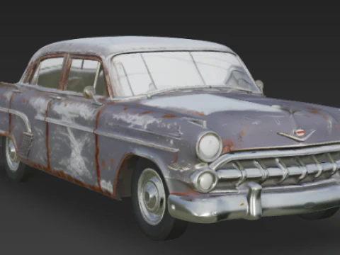 Vintage Old Rusty Car 3D Model