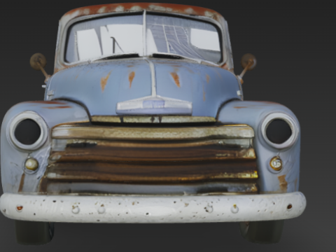 Old Rusty Pickup Truck 3D Model