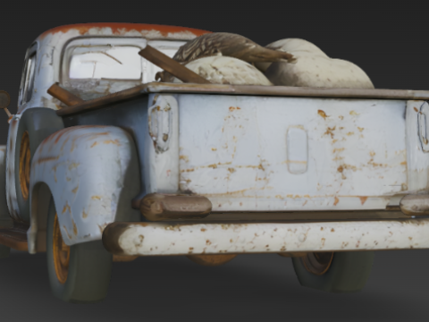 Old Rusty Pickup Truck 3D Model