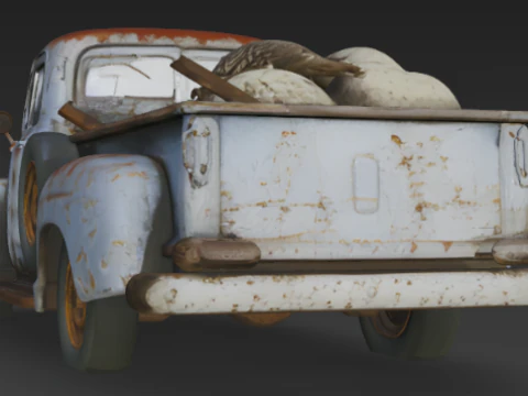 Old Rusty Pickup Truck 3D Model