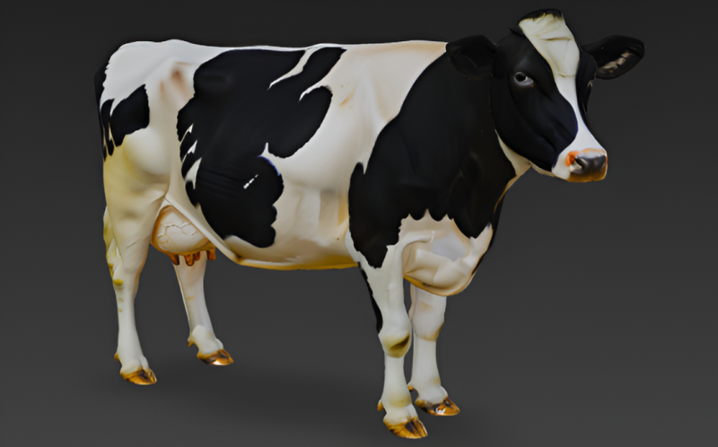 Holstein Cow 3D Model .c4d .max .obj .3ds .fbx .stl .blend 