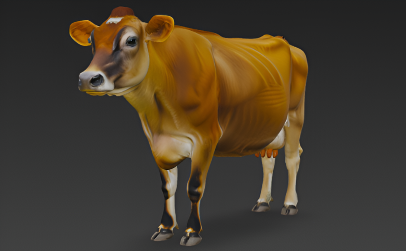 Jersey Cow 3D Model .c4d .max .obj .3ds .fbx .stl .blend 