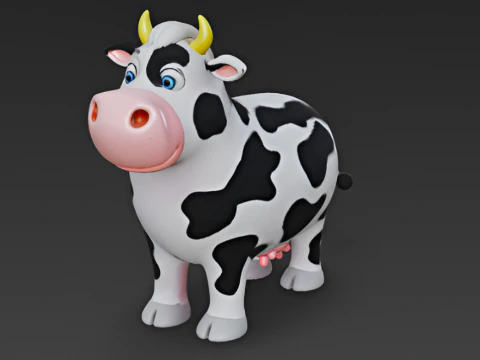 漫画の牛 3Dモデル