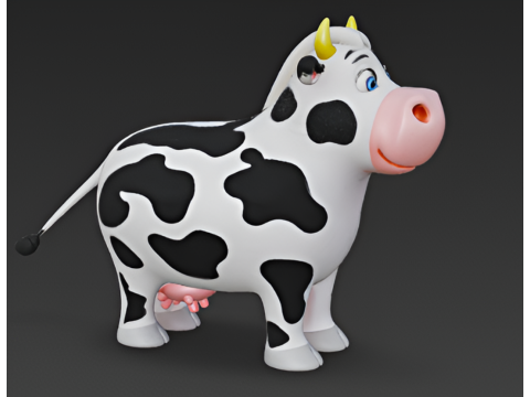 Cartoon-Kuh 3D Modell