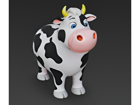 Cartoon-Kuh 3D Modell