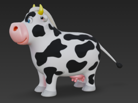 Cartoon-Kuh 3D Modell