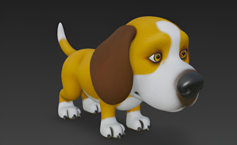 Cartoon Beagle Dog 3Dモデル .c4d .max .obj .3ds .fbx .stl .blend 