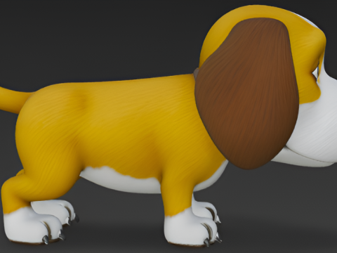 Cartoon Beagle Dog 3Dモデル