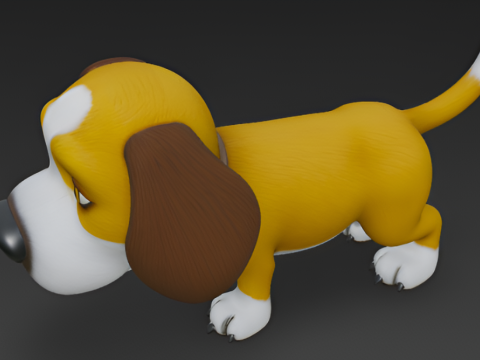 Cartoon Beagle Dog 3Dモデル
