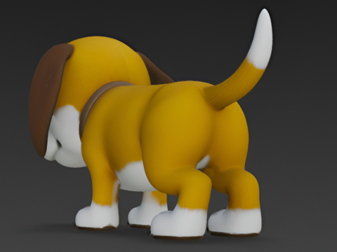 Cartoon Beagle Dog 3Dモデル