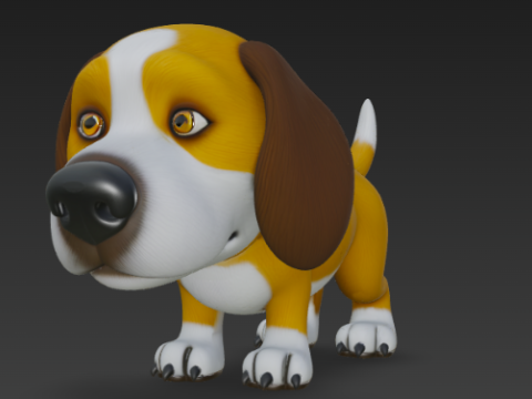 Cartoon Beagle Dog 3Dモデル