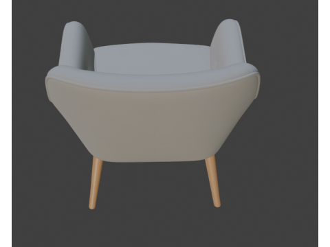 Scandinavian Grey Tufted Armchair 3D Model