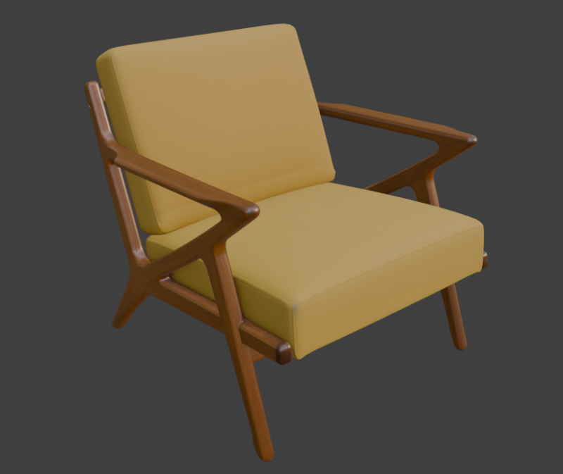 Cavett Wood Frame Armchair Modelo 3D .c4d .max .obj .3ds .fbx .stl .blend