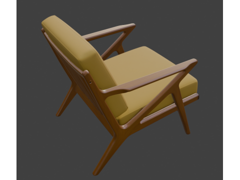 Cavett Wood Frame Armchair Modelo 3D