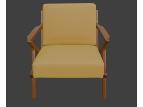 Cavett Wood Frame Armchair Modelo 3D