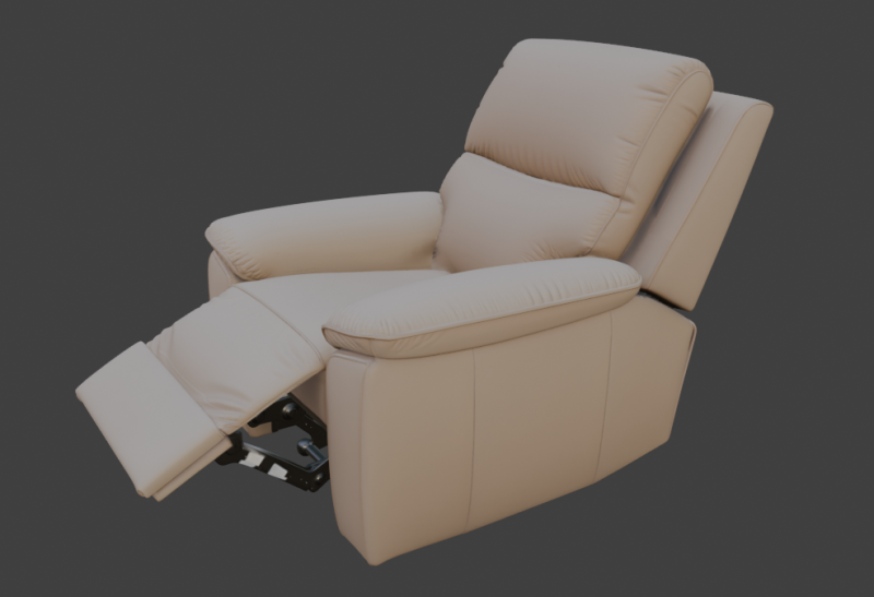 Beige Leather Recliner Armchair Modello 3D .c4d .max .obj .3ds .fbx .stl .blend 