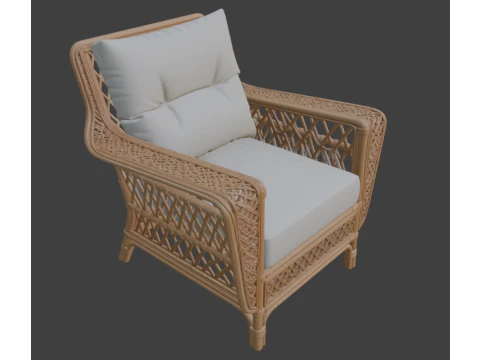 Богемне крісло з ротанга 3D Модель