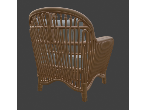 Ornate Rattan Armchair 3D Model
