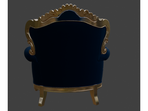Luxury Navy Wingback Armchair 3D 模型