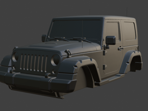 Jeep upper body part vehicle part 3D Model