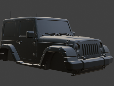 Jeep upper body part vehicle part 3D Model