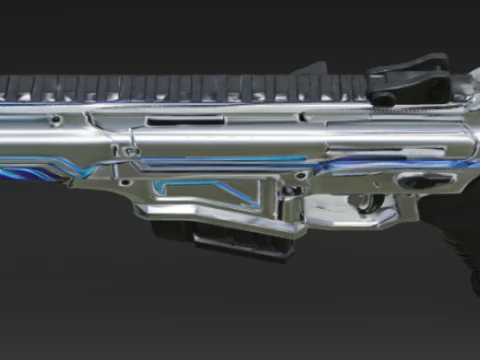 Futuristic Assault Rifle 3D Model