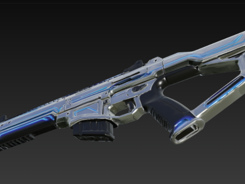 Futuristisch aanvalsgeweer 3D Model