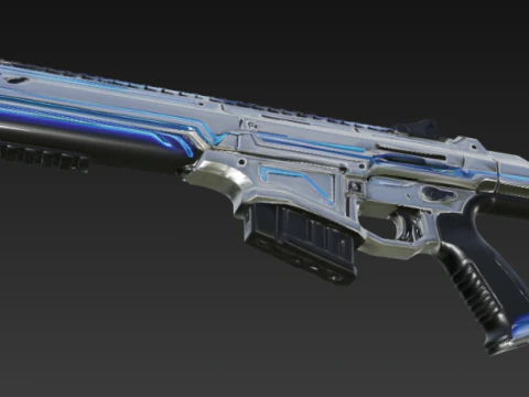 Futuristic Assault Rifle 3D Model