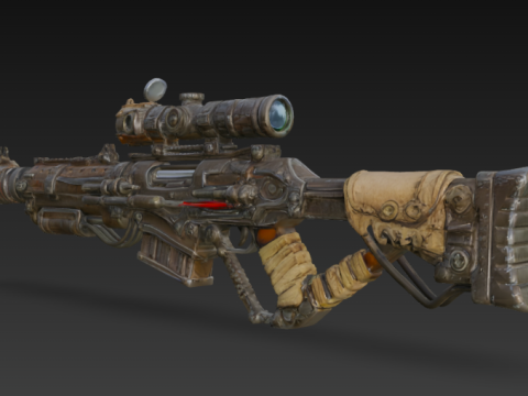 Rugged Post Apocalyptic Rifle Modèle 3D