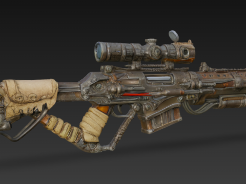 Rugged Post Apocalyptic Rifle Modèle 3D