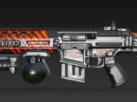 전술 수류탄 발사기 소총 3D 모델