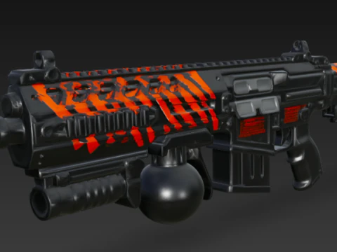 Tactical Grenade Launcher Rifle 3D Model