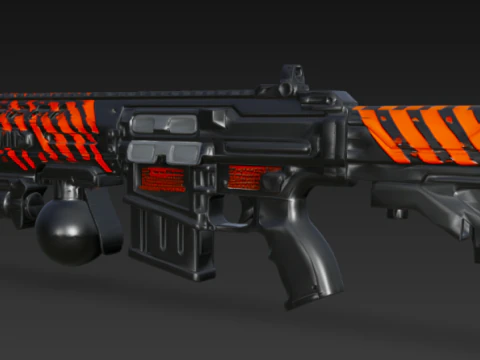 Tactical Grenade Launcher Rifle 3D Model