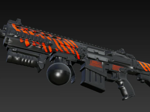 Tactical Grenade Launcher Rifle 3D Model