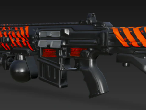 Tactical Grenade Launcher Rifle 3D Model