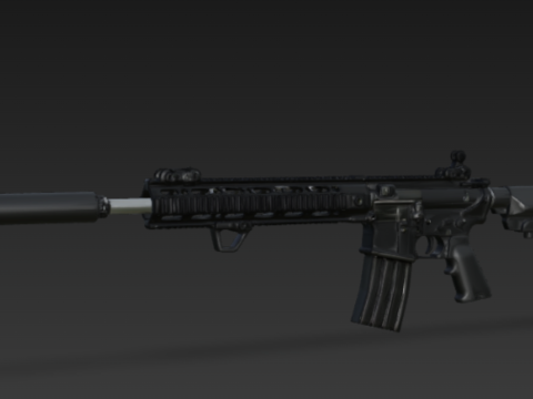 Tactical Assault Rifle 3D Model
