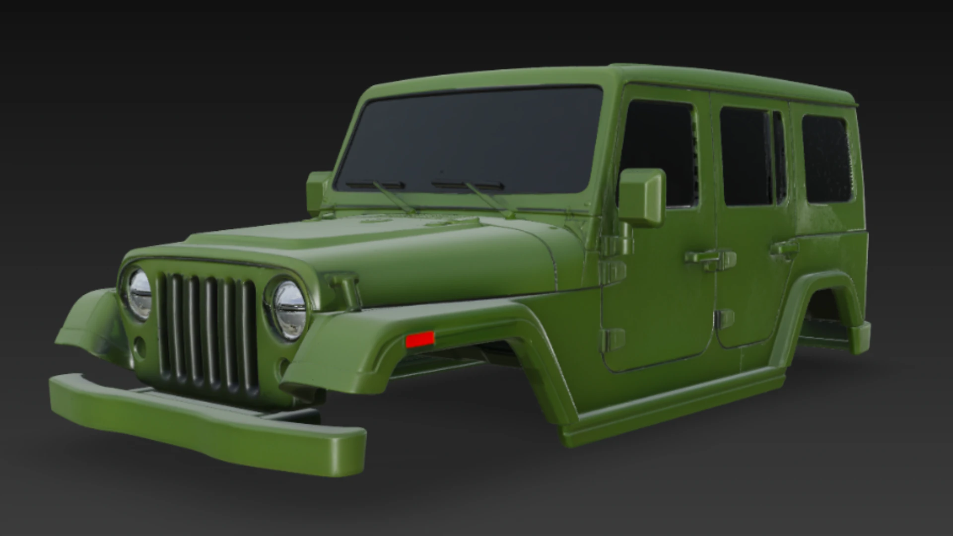 Jeep body 3D Model .c4d .max .obj .3ds .fbx .stl .blend 