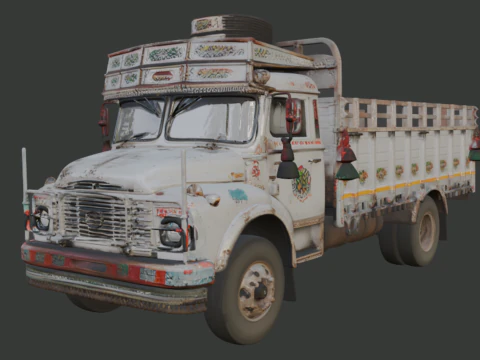 Caminh&atilde;o velho arranhado Modelo 3D