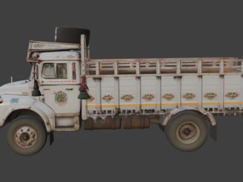 Old scratched truck 3D Model