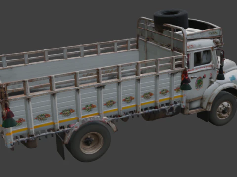 Old scratched truck 3D Model