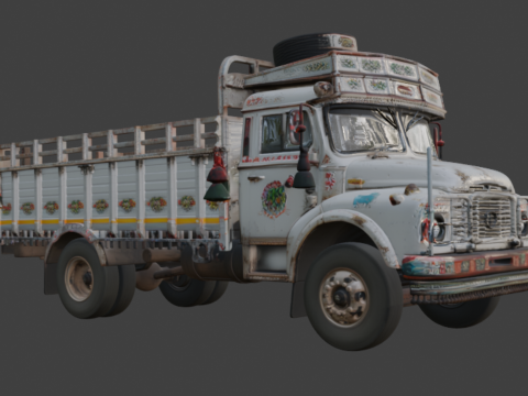 古い傷ついたトラック 3Dモデル