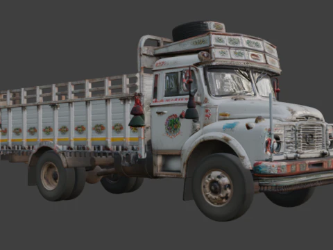 Old scratched truck 3D Model