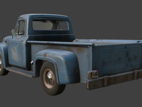 旧的有划痕的卡车 3D 模型