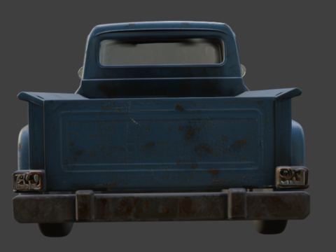 旧的有划痕的卡车 3D 模型