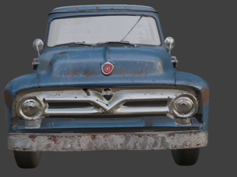 旧的有划痕的卡车 3D 模型